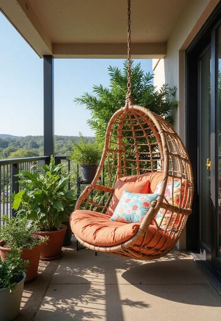 29 Brilliant Ideas for Balcony That Fit Any Budget 7 29 Brilliant Ideas for Balcony That Fit Any Budget - 7. Hanging Chairs or Swings