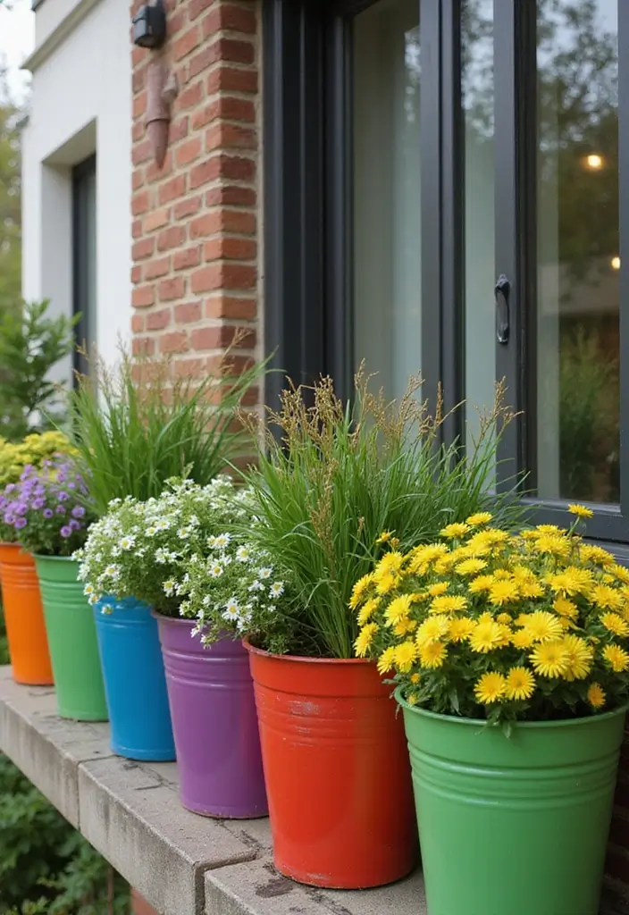 29 Master Bedrooms with Balcony Inspirations That Look Dreamy - 21. Colorful Planters for Fall