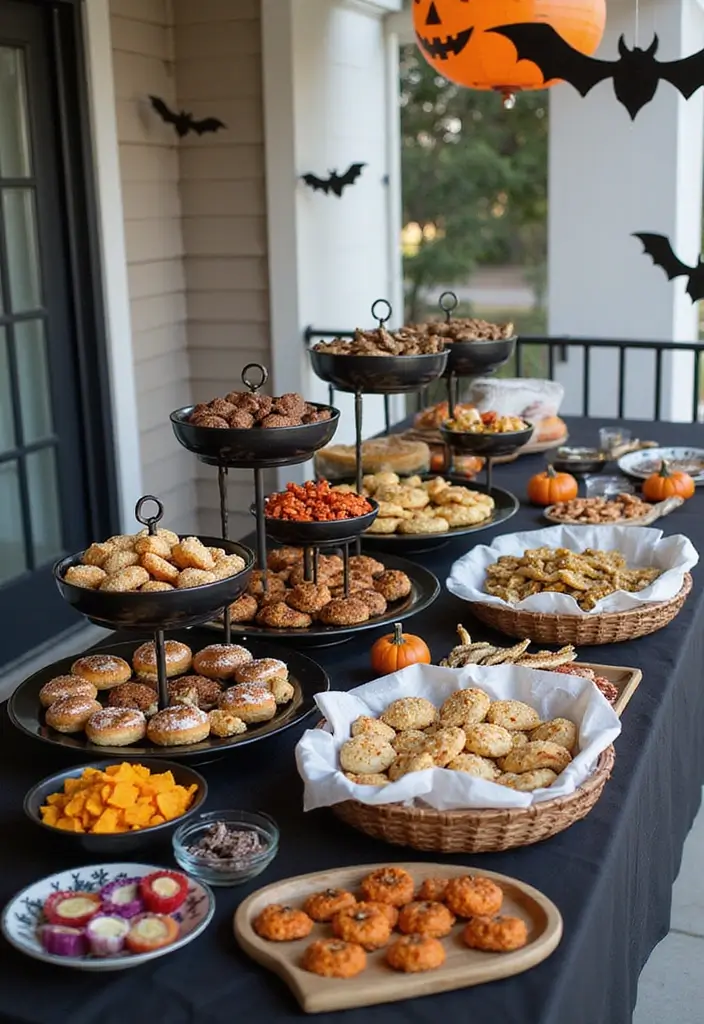 29 Master Bedrooms with Balcony Inspirations That Look Dreamy - 22. Halloween Snack Station