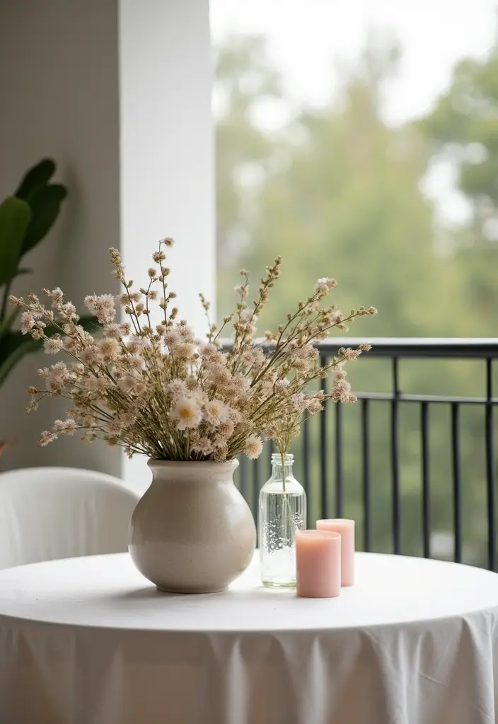 29 Minimalist Balcony Inspirations That Feel Calm and Modern 11 29 Minimalist Balcony Inspirations That Feel Calm and Modern - 11. Chic Table Centerpieces