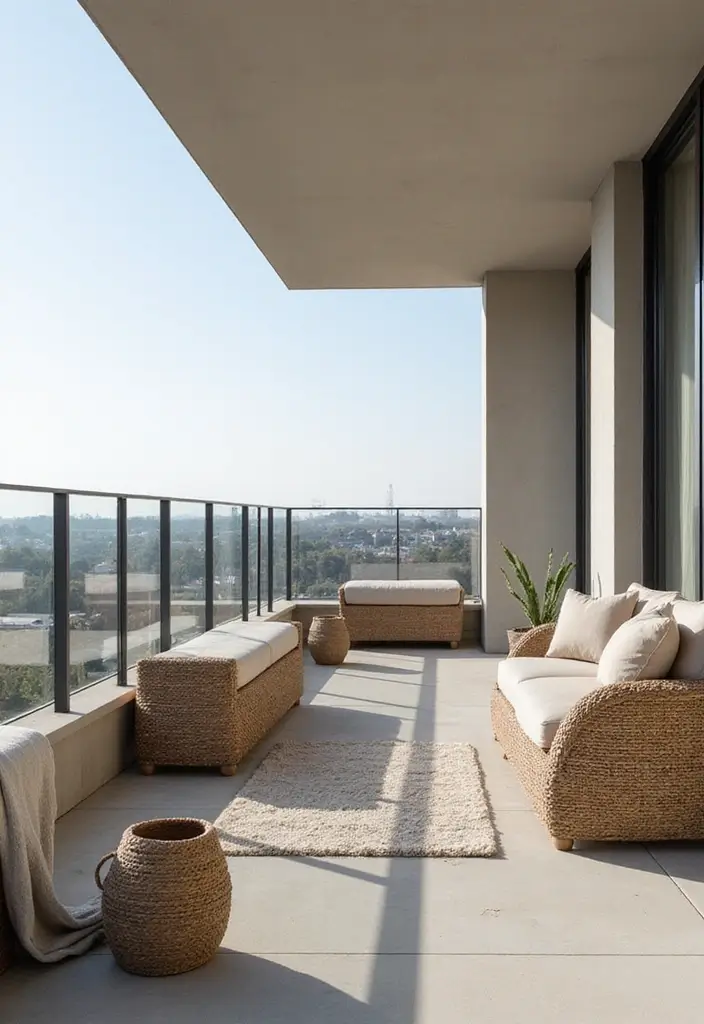 29 Minimalist Balcony Inspirations That Feel Calm and Modern 12 29 Minimalist Balcony Inspirations That Feel Calm and Modern - 12. Stylish and Functional Storage