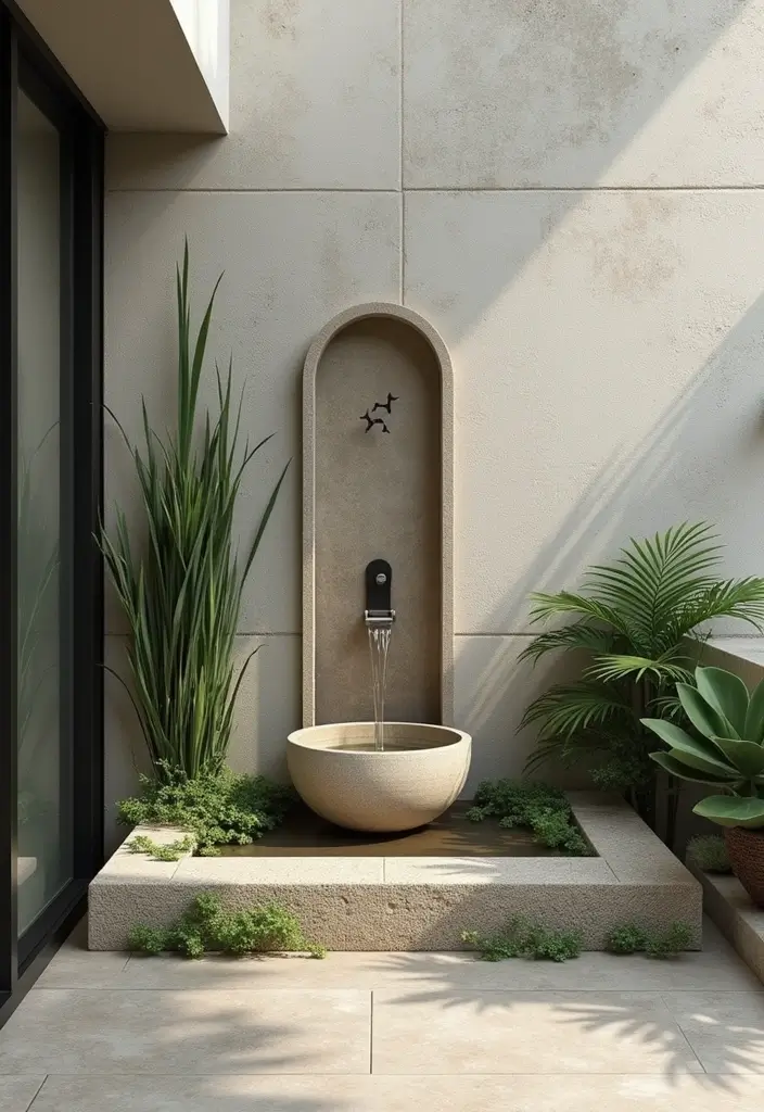 29 Minimalist Balcony Inspirations That Feel Calm and Modern 27 29 Minimalist Balcony Inspirations That Feel Calm and Modern - 27. Minimalist Fountains