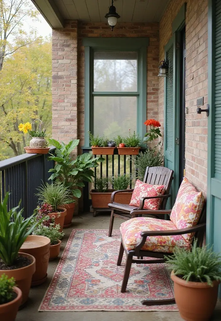 29 Narrow Balcony Design Tips That Make the Space Functional - 16. Seasonal Decor