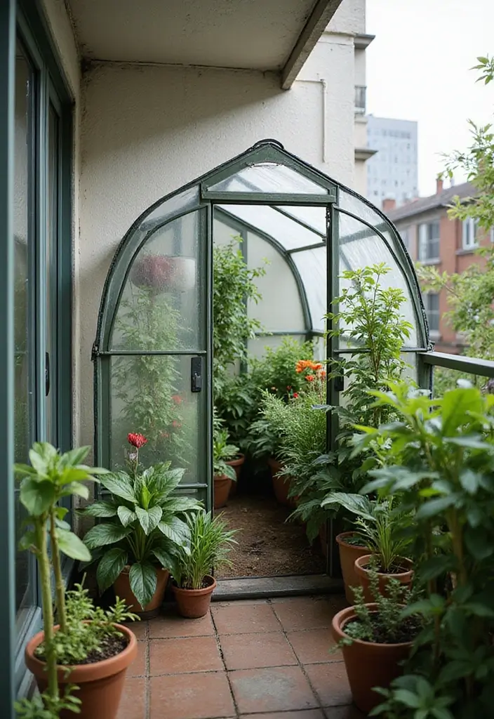29 Narrow Balcony Design Tips That Make the Space Functional - 18. Portable Greenhouse