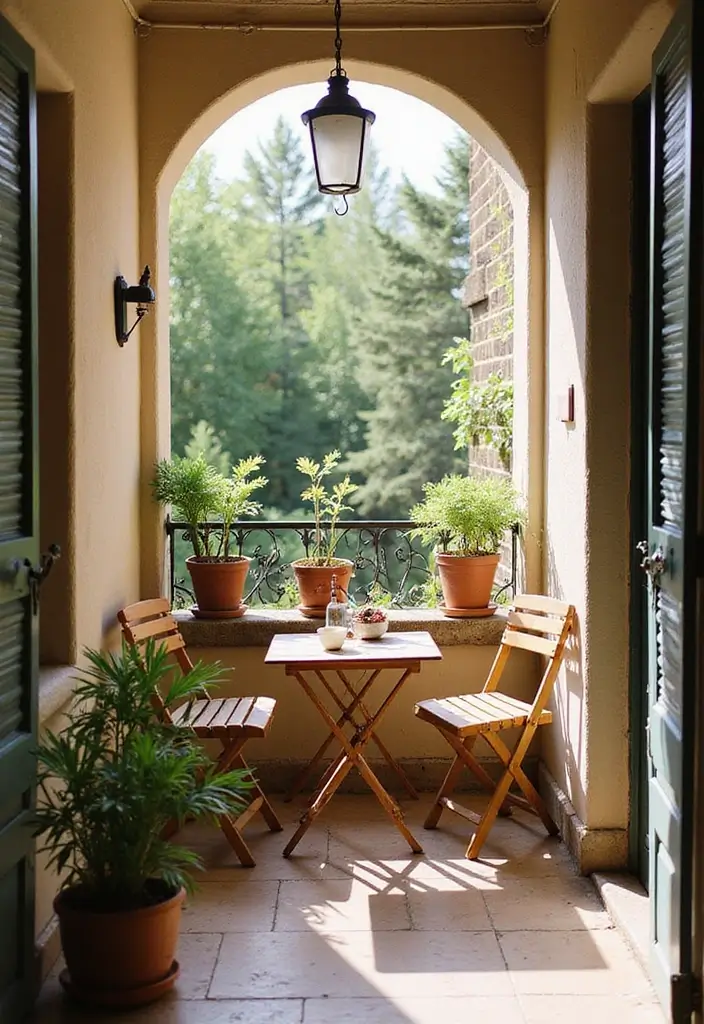 29 Narrow Balcony Design Tips That Make the Space Functional - 2. Folding Furniture for Flexibility