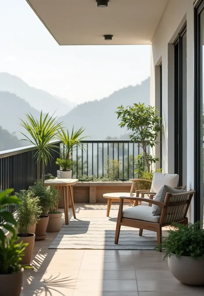 29 Narrow Balcony Design Tips That Make the Space Functional - 21. Embrace Minimalism