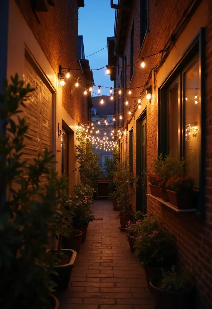 29 Narrow Balcony Design Tips That Make the Space Functional - 6. String Lights for Ambiance