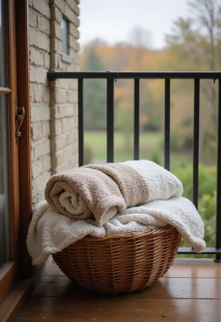 29 Small Balcony Decor Tips That Make It Look Bigger and Cozier 24 29 Small Balcony Decor Tips That Make It Look Bigger and Cozier - 24. Provide Cozy Blankets