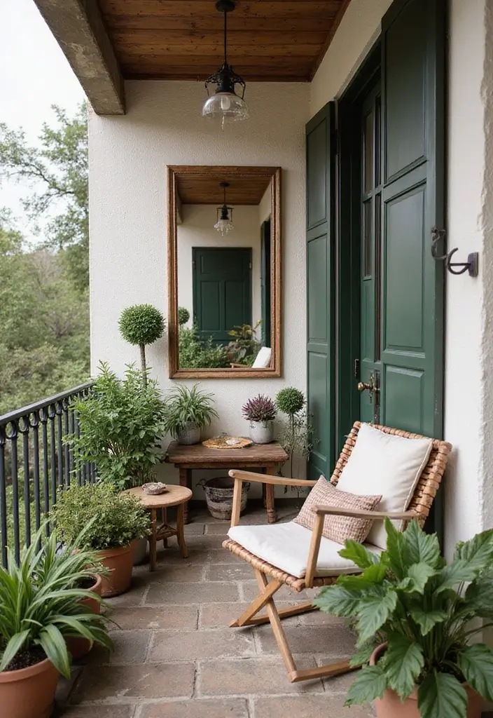29 Small Balcony Decor Tips That Make It Look Bigger and Cozier 3 29 Small Balcony Decor Tips That Make It Look Bigger and Cozier - 3. Incorporate Mirrors