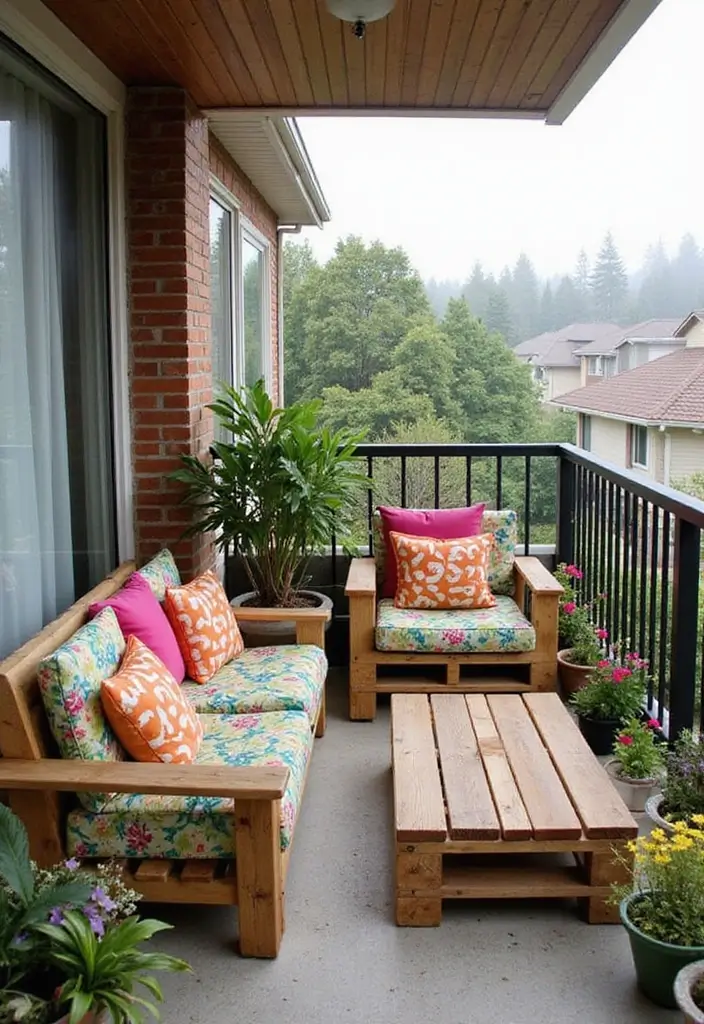 29 Stunning Designs for Balcony That Boost Home Value - 13. DIY Pallet Furniture