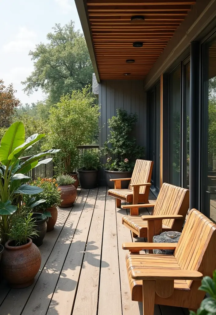 29 Stunning Designs for Balcony That Boost Home Value - 2. Recycled Materials for Balcony Furniture