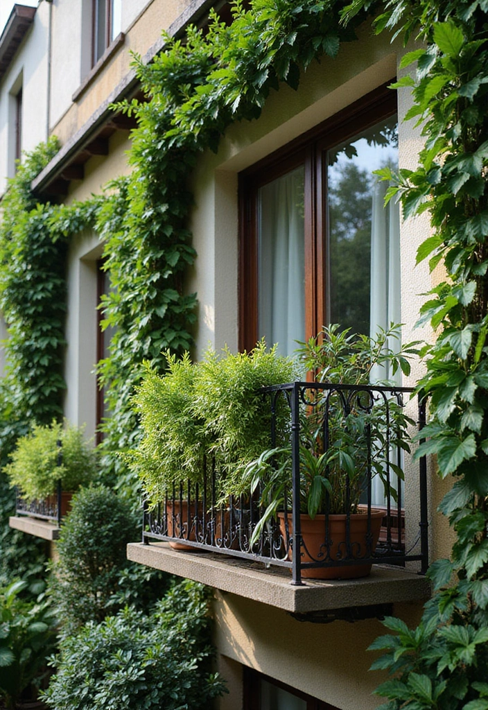 29 Stunning Designs for Balcony That Boost Home Value - 22. Natural Fencing with Plants