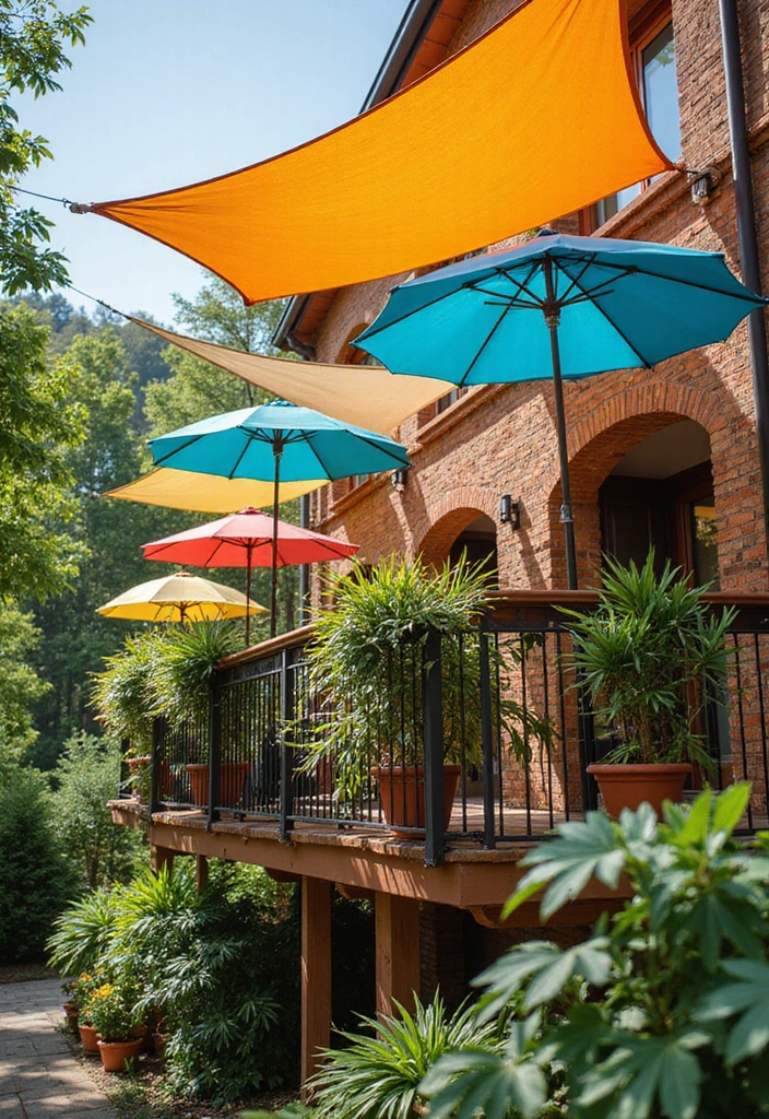 29 Stunning Designs for Balcony That Boost Home Value - 24. Colorful Shade Options
