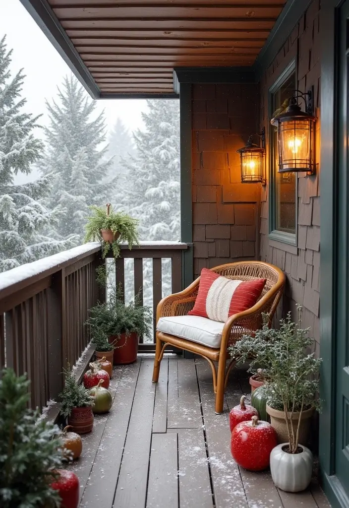 29 Winter Balcony Decor Ideas That Keep It Warm and Magical 14 29 Winter Balcony Decor Ideas That Keep It Warm and Magical - 14. Themed Decor