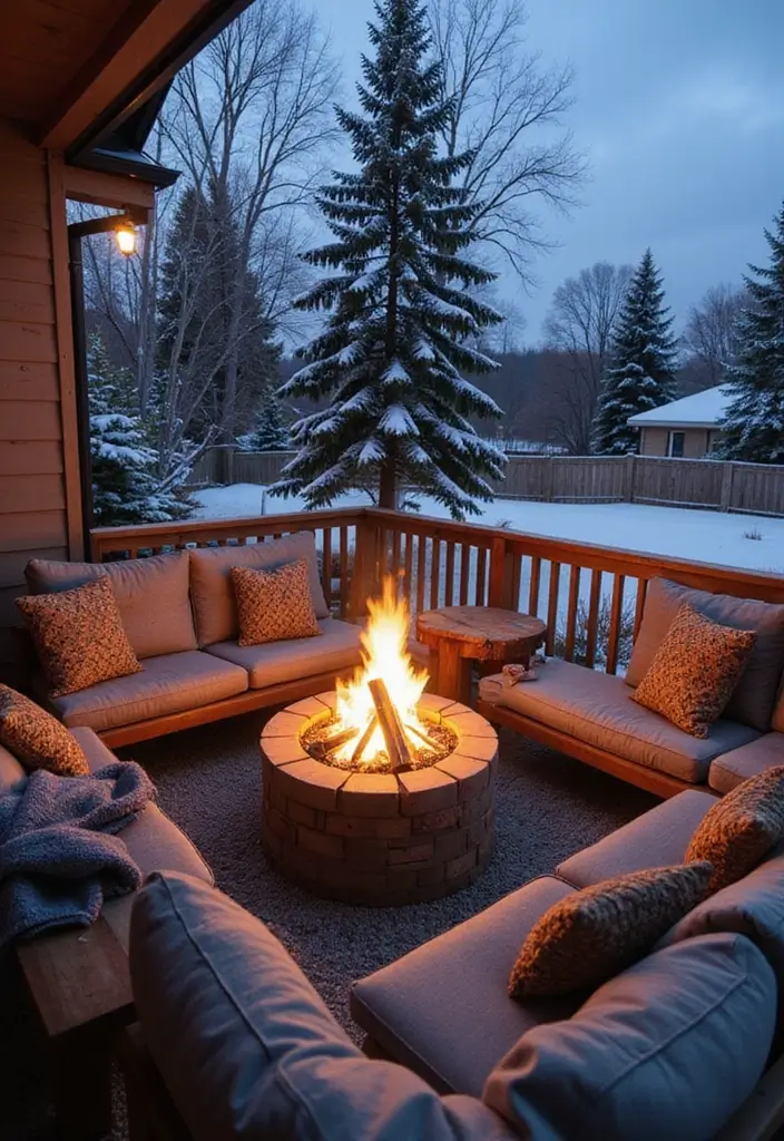 29 Winter Balcony Decor Ideas That Keep It Warm and Magical 27 29 Winter Balcony Decor Ideas That Keep It Warm and Magical - 27. DIY Fire Pit