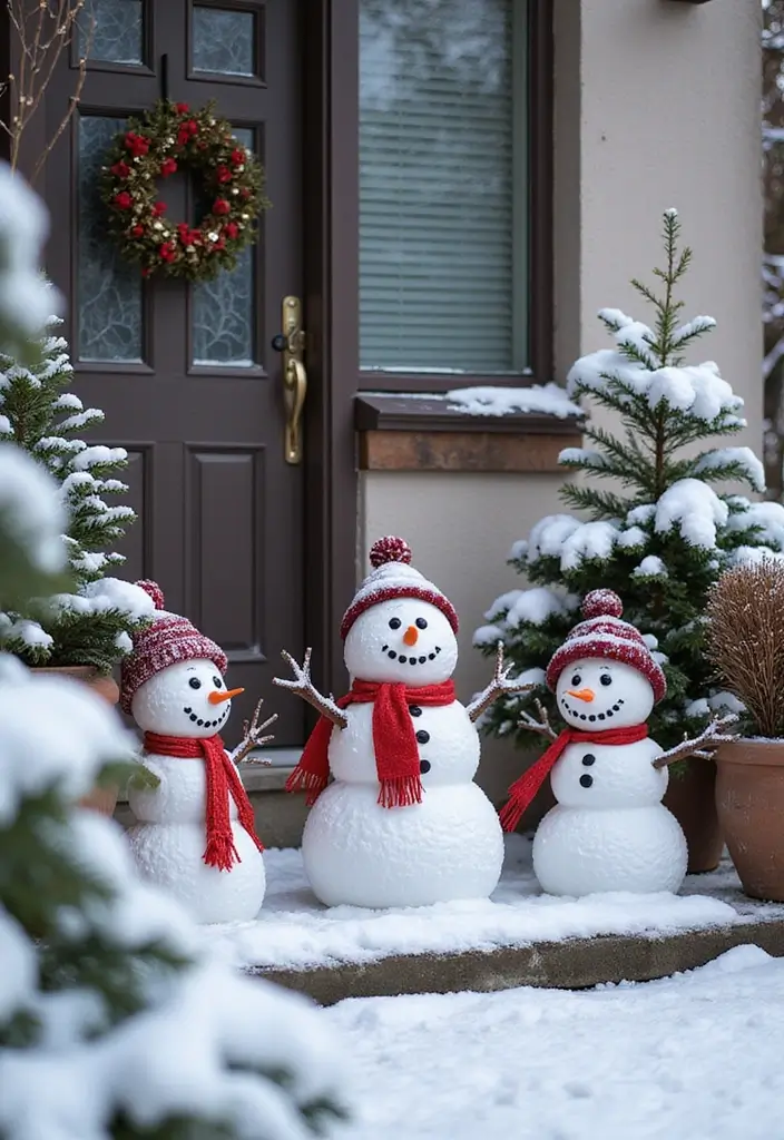 29 Winter Balcony Decor Ideas That Keep It Warm and Magical 28 29 Winter Balcony Decor Ideas That Keep It Warm and Magical - 28. Snowman Decorations