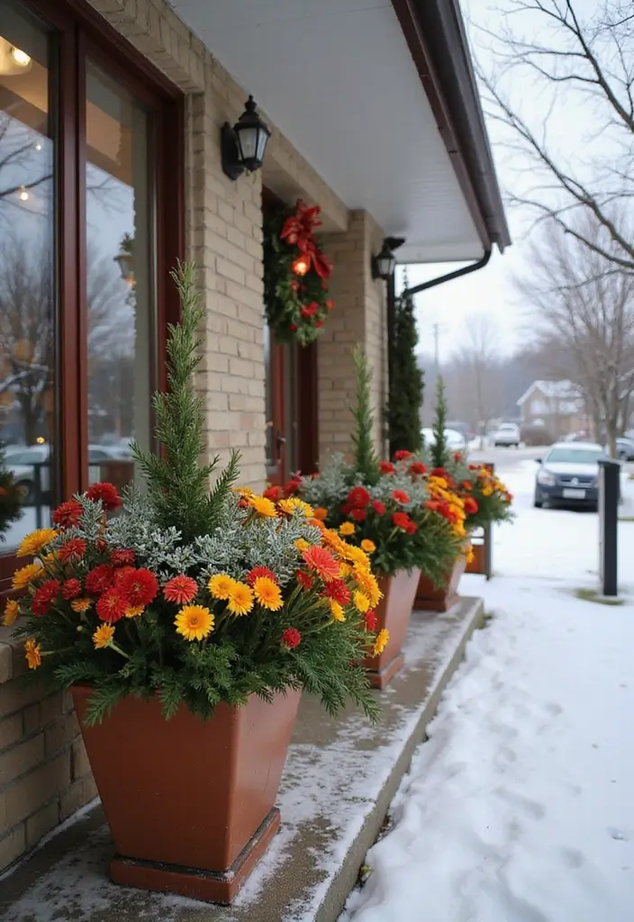 29 Winter Balcony Decor Ideas That Keep It Warm and Magical 29 29 Winter Balcony Decor Ideas That Keep It Warm and Magical - 29. Winter Planters