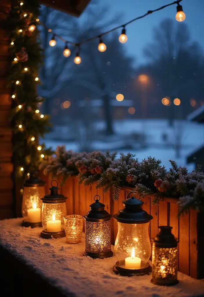 29 Winter Balcony Decor Ideas That Keep It Warm and Magical 8 29 Winter Balcony Decor Ideas That Keep It Warm and Magical - 8. Winter Lanterns