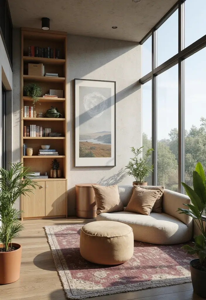 30 Balcony Inside House Designs That Feel Unique and Modern 13 30 Balcony Inside House Designs That Feel Unique and Modern - 13. Multi-Functional Furniture as Dividers