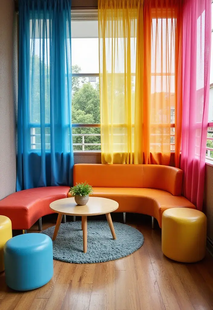30 Balcony Inside House Designs That Feel Unique and Modern 18 30 Balcony Inside House Designs That Feel Unique and Modern - 18. Colorful Plastic Dividers for a Playful Look