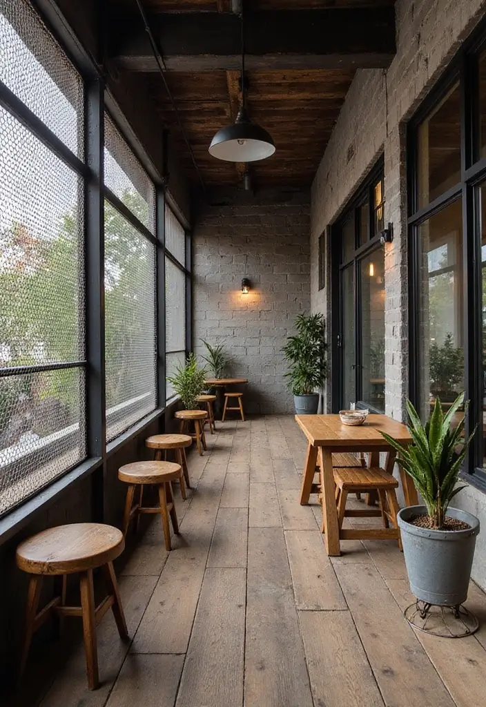 30 Balcony Inside House Designs That Feel Unique and Modern 4 30 Balcony Inside House Designs That Feel Unique and Modern - 4. Industrial Style: Metal Mesh Dividers