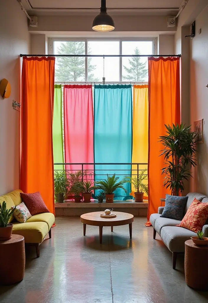 30 Balcony Inside House Designs That Feel Unique and Modern 5 30 Balcony Inside House Designs That Feel Unique and Modern - 5. Fabric Panels: Soft and Colorful Dividers