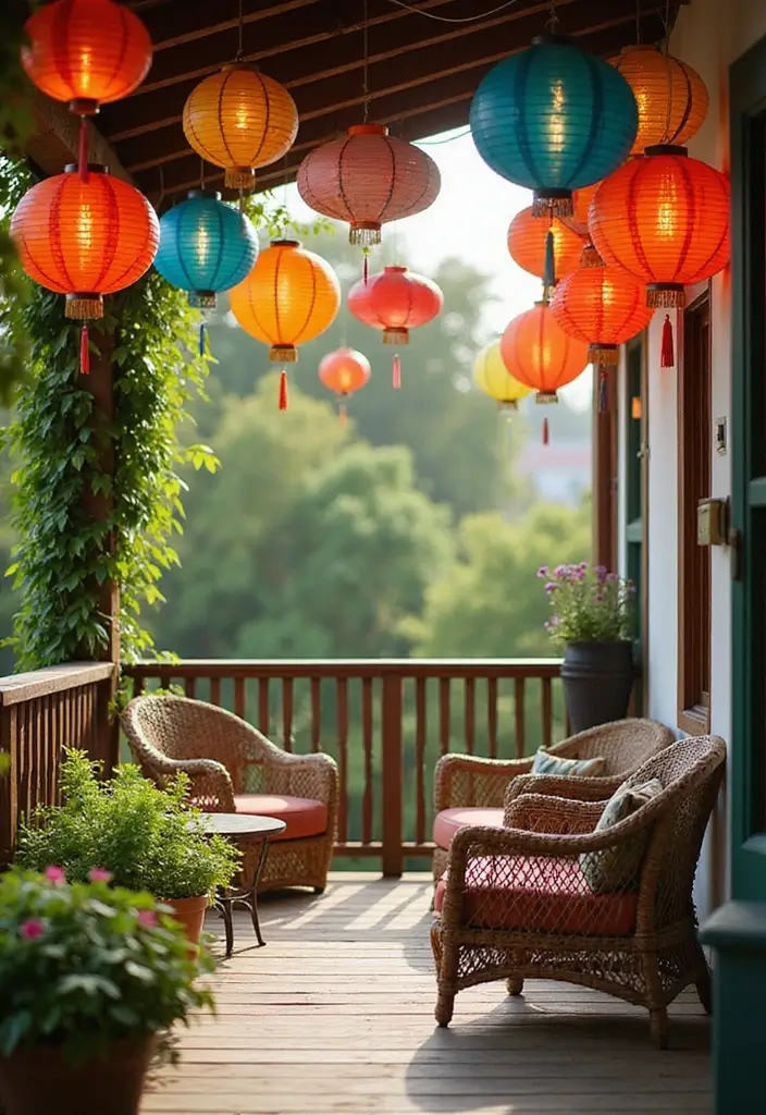 30 Balcony Lighting Ideas That Transform the Atmosphere 15 30 Balcony Lighting Ideas That Transform the Atmosphere - 15. Paper Lanterns