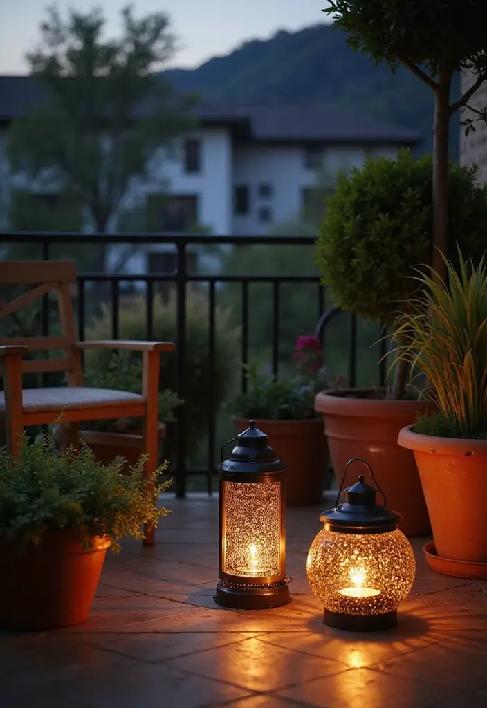 30 Balcony Lighting Ideas That Transform the Atmosphere 2 30 Balcony Lighting Ideas That Transform the Atmosphere - 2. Solar Lanterns