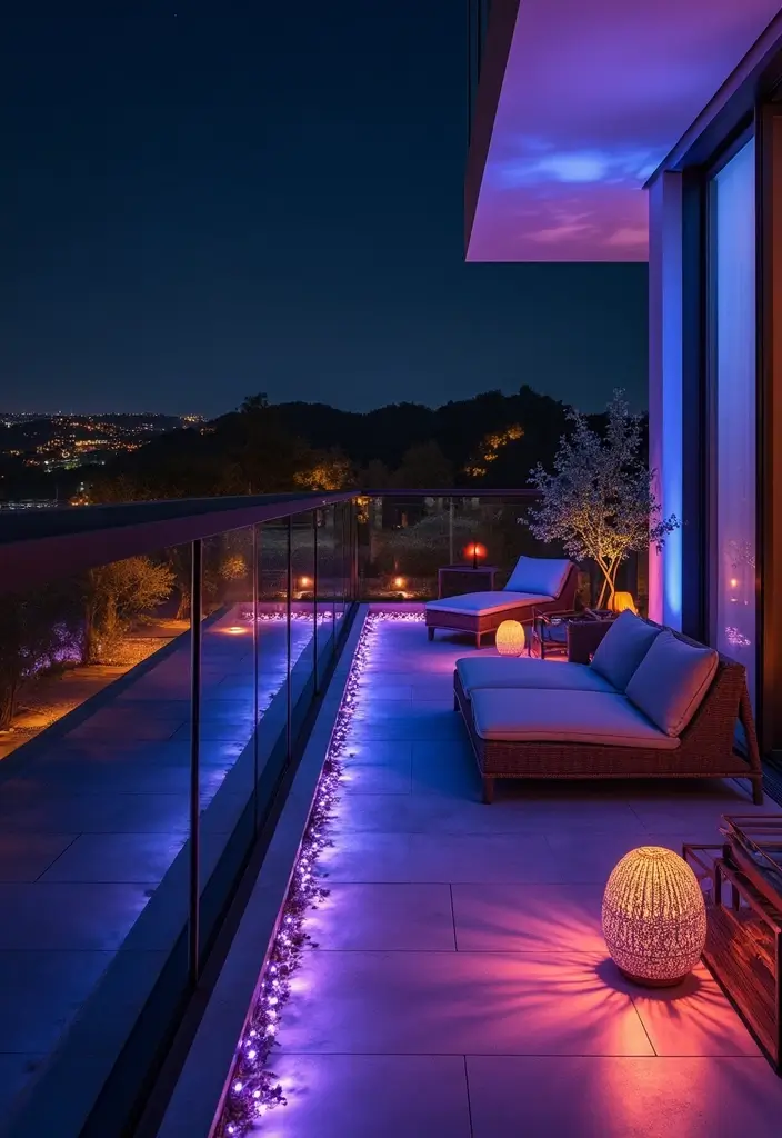30 Balcony Lighting Ideas That Transform the Atmosphere 30 30 Balcony Lighting Ideas That Transform the Atmosphere - 30. Smart Lighting Solutions