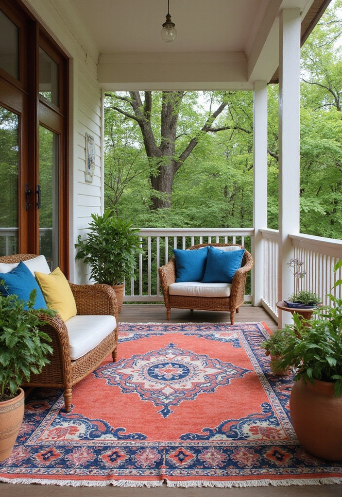 30 Balcony Makeover Ideas That Completely Transform the Look 12 30 Balcony Makeover Ideas That Completely Transform the Look - 12. Outdoor Rug