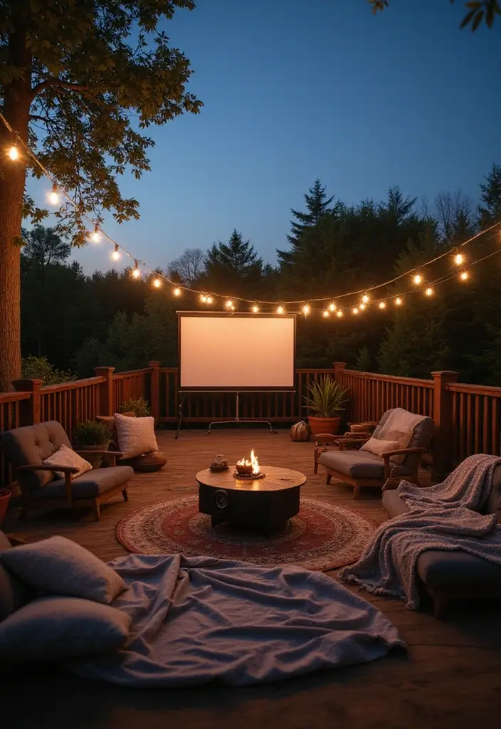 30 Balcony Makeover Ideas That Completely Transform the Look 22 30 Balcony Makeover Ideas That Completely Transform the Look - 22. Outdoor Movie Setup
