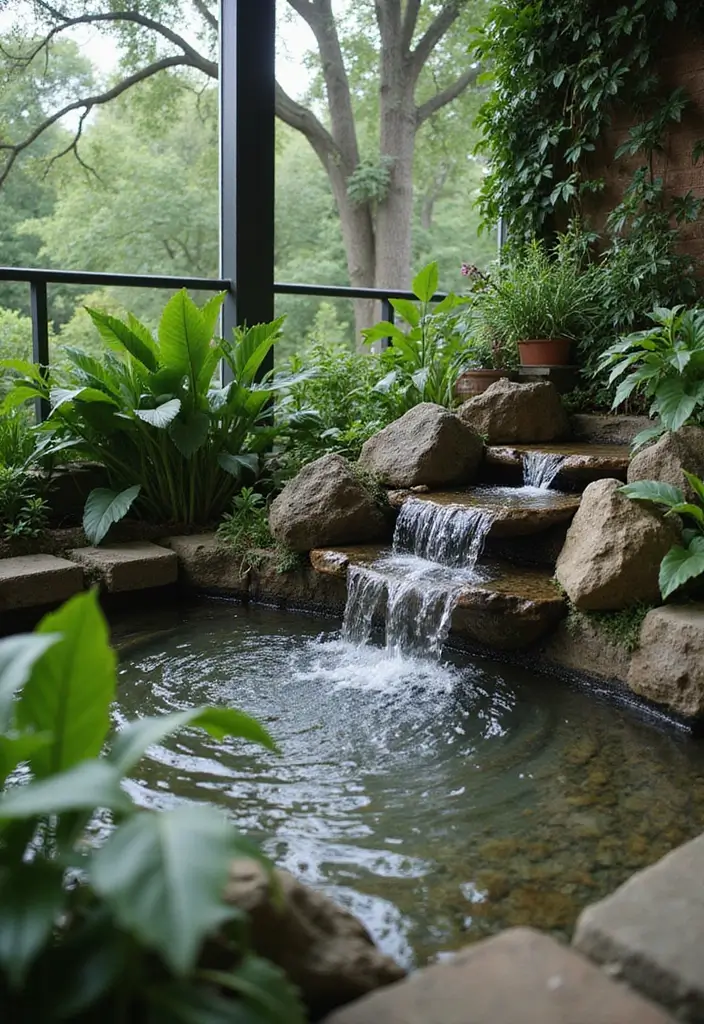 30 Balcony Makeover Ideas That Completely Transform the Look 24 30 Balcony Makeover Ideas That Completely Transform the Look - 24. Relaxing Water Feature