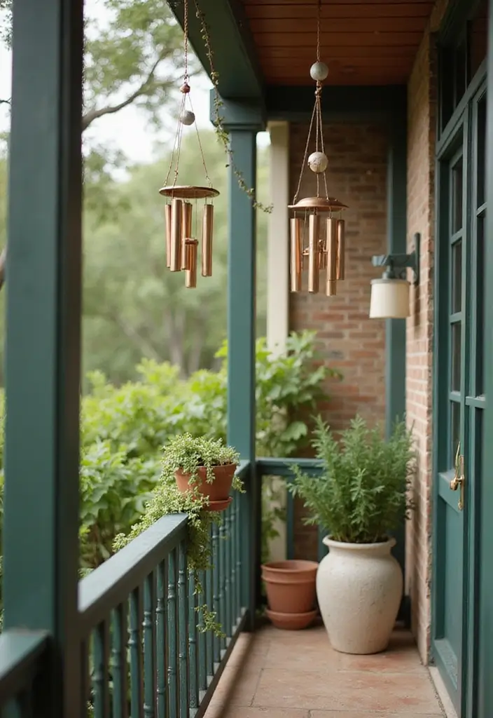 30 Balcony Makeover Ideas That Completely Transform the Look 27 30 Balcony Makeover Ideas That Completely Transform the Look - 27. Joyful Wind Chimes