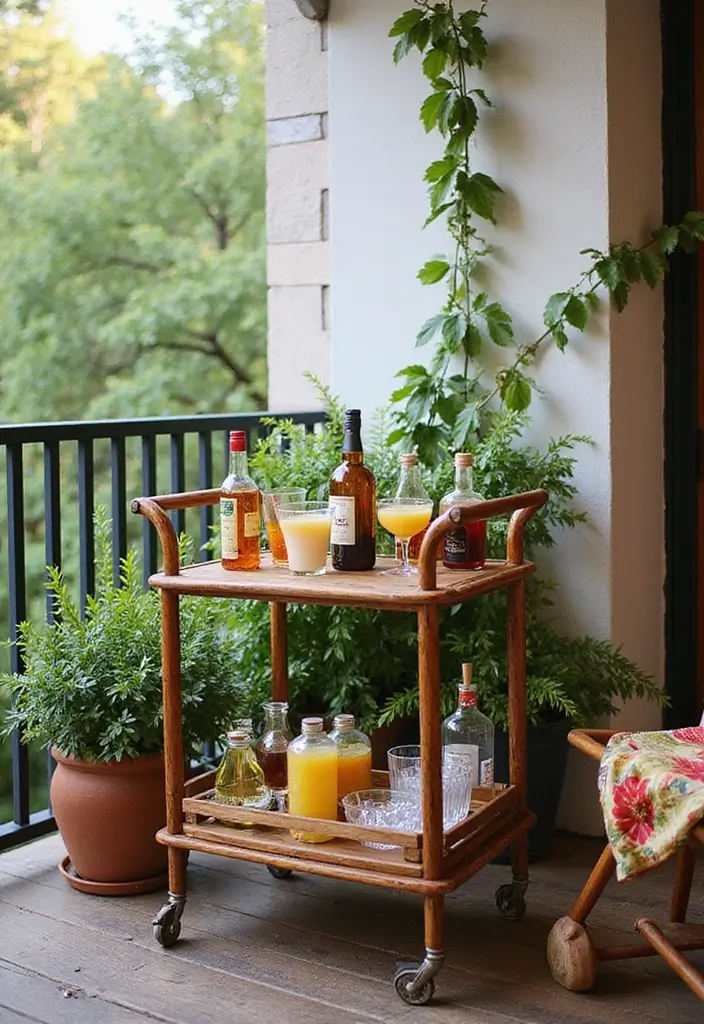 30 Balcony Makeover Ideas That Completely Transform the Look 8 30 Balcony Makeover Ideas That Completely Transform the Look - 8. Mini Bar Setup
