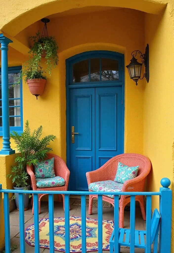 30 Balcony Painting Ideas That Add Instant Personality 1 30 Balcony Painting Ideas That Add Instant Personality - 1. Bright Colors for a Happy Vibe