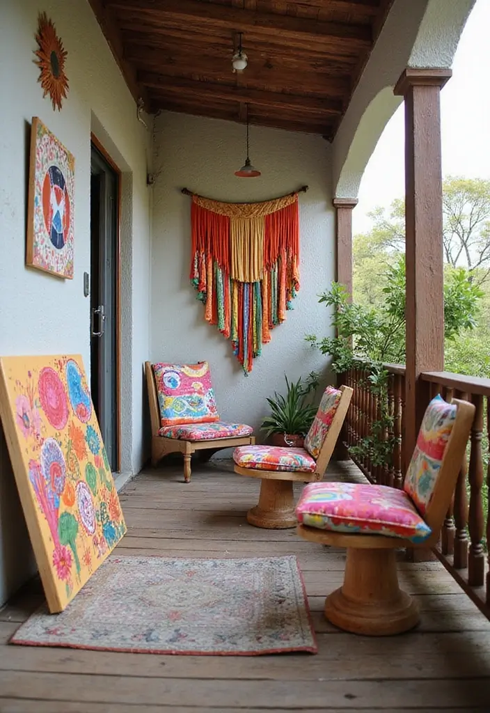 30 Balcony Painting Ideas That Add Instant Personality 14 30 Balcony Painting Ideas That Add Instant Personality - 14. Personal Touch with DIY Art