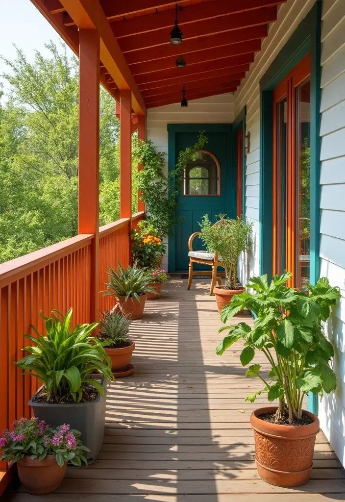 30 Balcony Painting Ideas That Add Instant Personality 20 30 Balcony Painting Ideas That Add Instant Personality - 20. Colorful Railings for Safety and Style