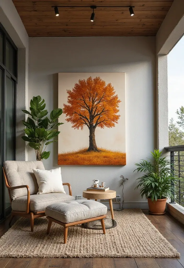 30 Balcony Painting Ideas That Add Instant Personality 24 30 Balcony Painting Ideas That Add Instant Personality - 24. Create a Focal Point with Artwork