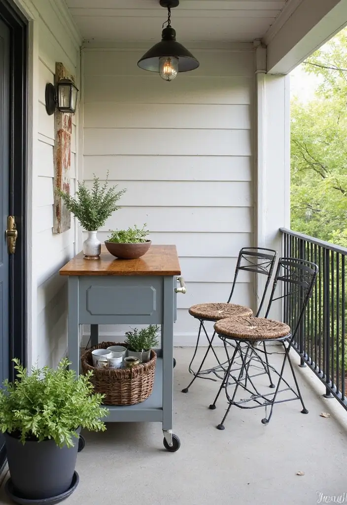 30 Balcony Painting Ideas That Add Instant Personality 29 30 Balcony Painting Ideas That Add Instant Personality - 29. Outdoor Kitchenette for Functional Elegance