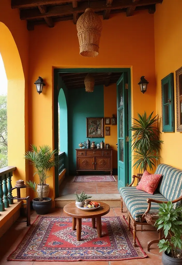 30 Balcony Painting Ideas That Add Instant Personality 30 30 Balcony Painting Ideas That Add Instant Personality - 30. Embrace Local Culture with Regional Colors