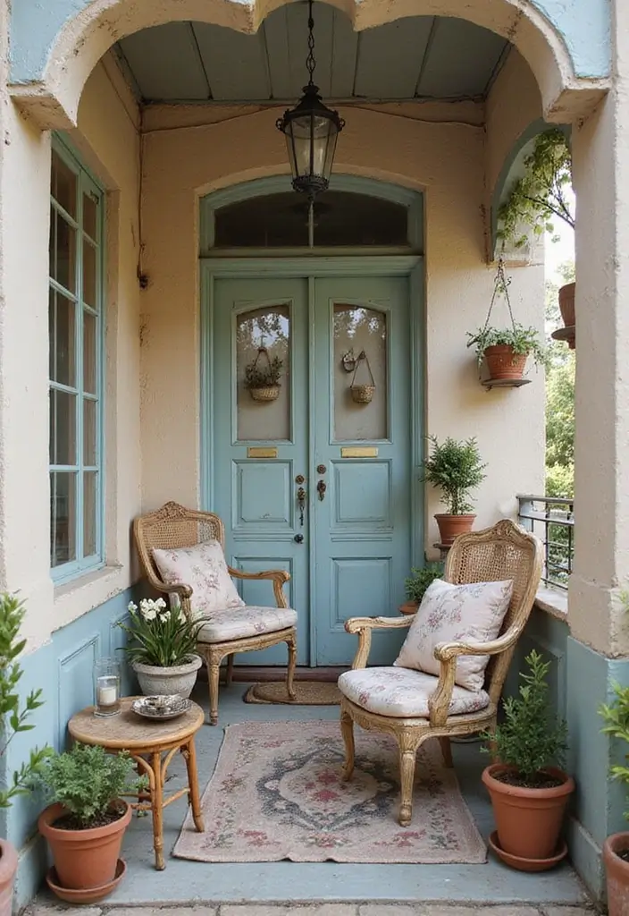 30 Balcony Painting Ideas That Add Instant Personality 7 30 Balcony Painting Ideas That Add Instant Personality - 7. Vintage Charm with Distressed Finishes