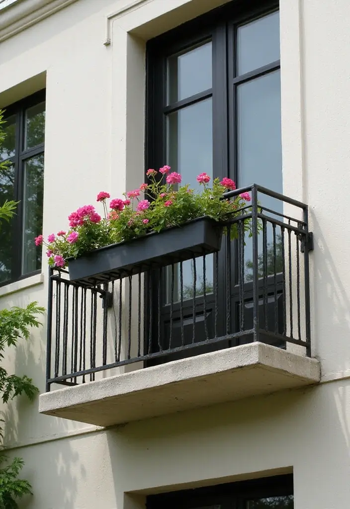 30 Balcony Railing Ideas That Balance Safety and Style - 14. Combo of Railings and Planters