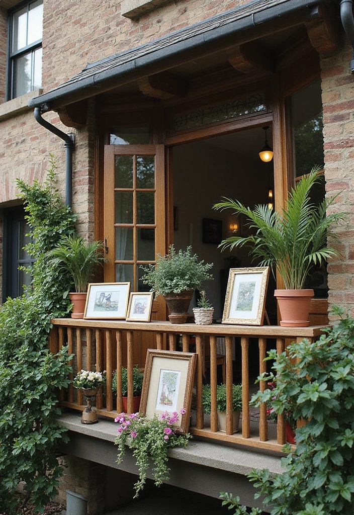 30 Balcony Railing Ideas That Balance Safety and Style - 20. Personalized Railing Displays
