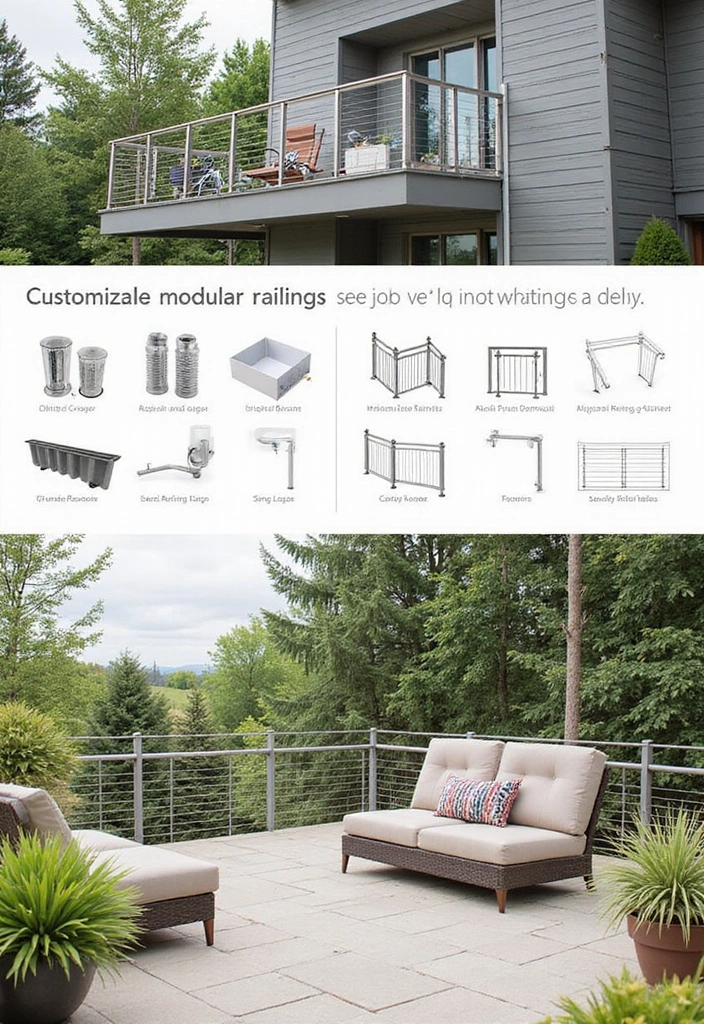 30 Balcony Railing Ideas That Balance Safety and Style - 25. Customizable Modular Railings