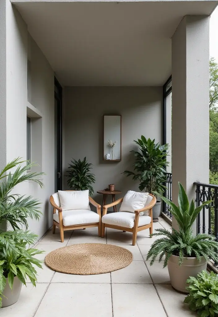 30 Big Balcony Design Inspirations Perfect for Relaxing Evenings - 21. Minimalist Approach