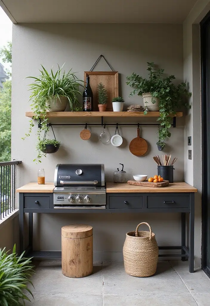 30 Big Balcony Design Inspirations Perfect for Relaxing Evenings - 26. Outdoor Kitchenette
