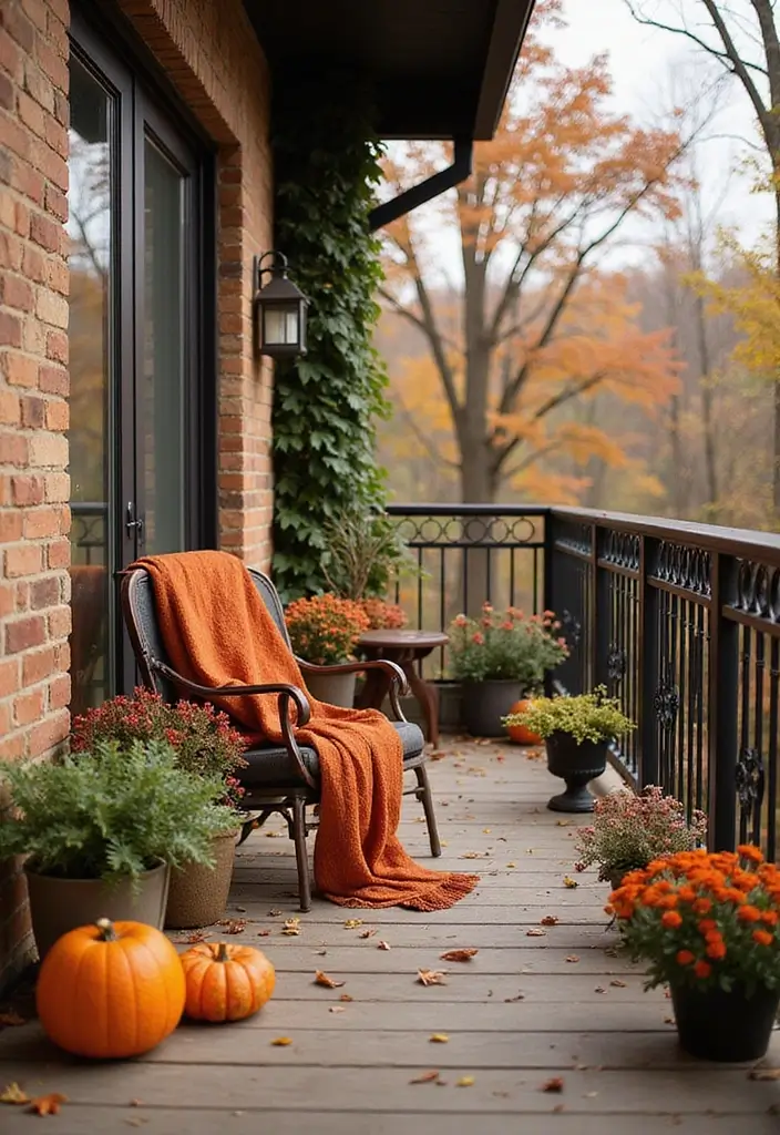 30 Boho Balcony Ideas Full of Colors and Natural Vibes - 21. Seasonal Decor Updates