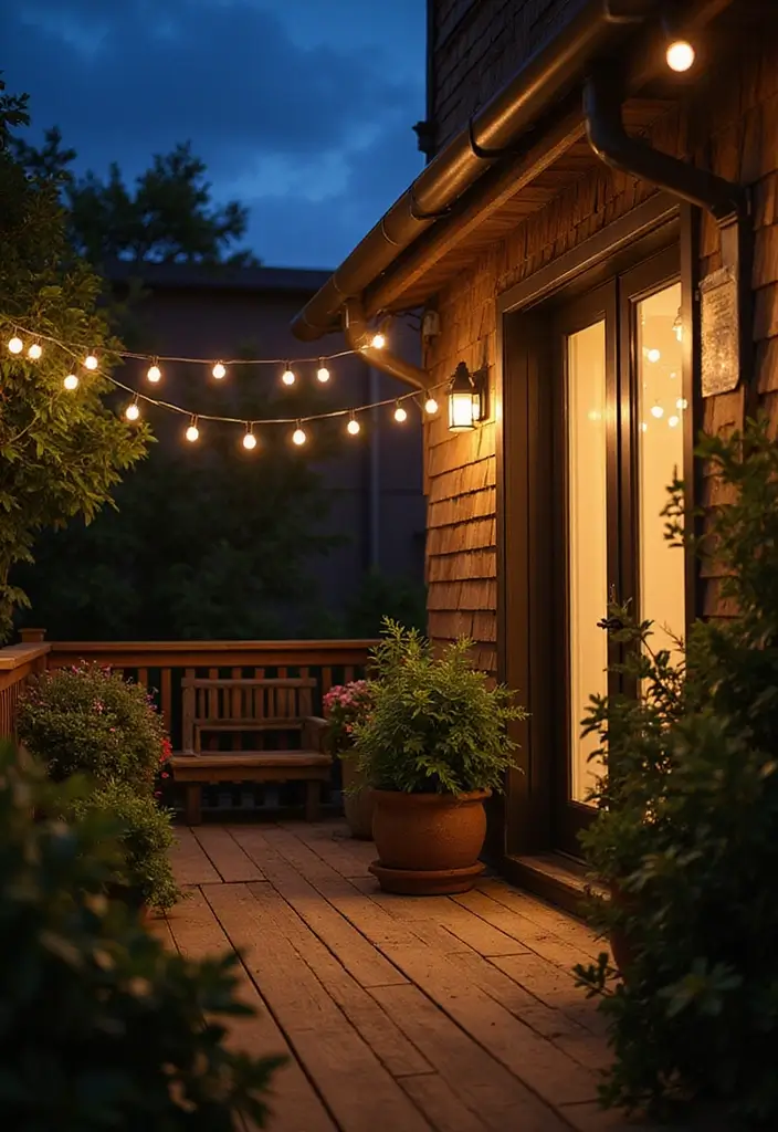 30 Boho Balcony Ideas Full of Colors and Natural Vibes - 22. Sustainable Lighting Options