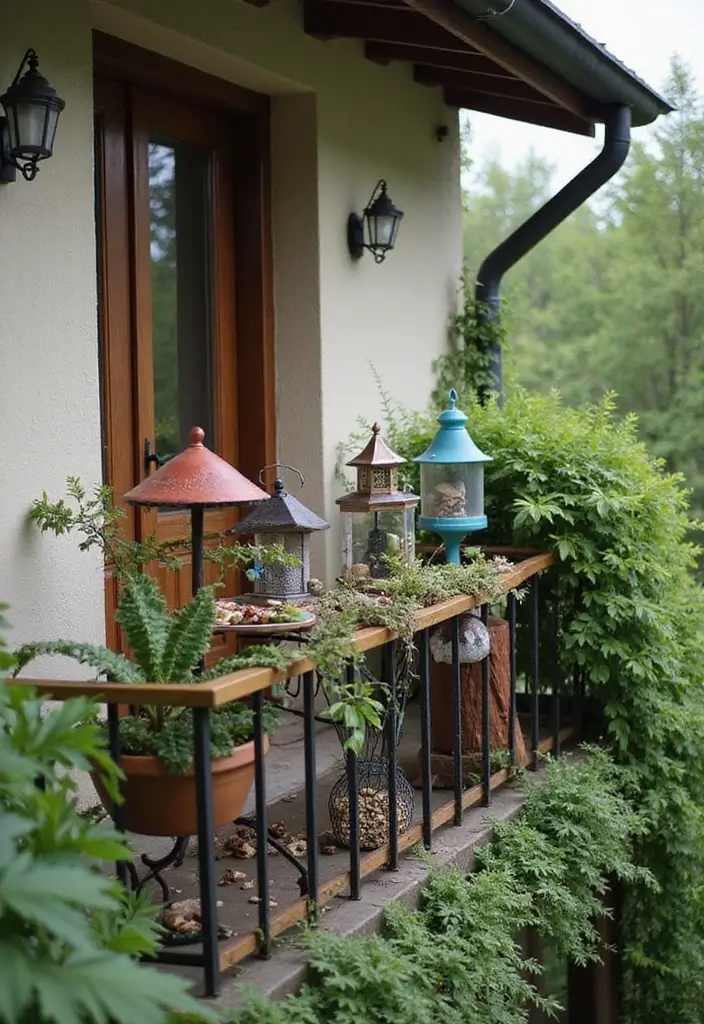 30 Boho Balcony Ideas Full of Colors and Natural Vibes - 23. Decorative Bird Feeders