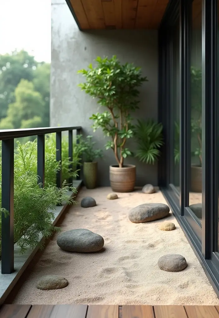 30 Boho Balcony Ideas Full of Colors and Natural Vibes - 29. Personal Zen Garden